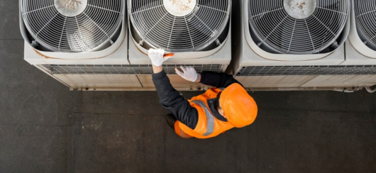 Full shot man working with equipment Electrical works